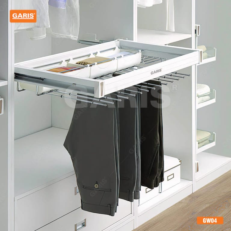 Giá Treo Quần Âu GARIS GW04.80 Đa Năng Kết Hợp Khay Đựng Đồ
