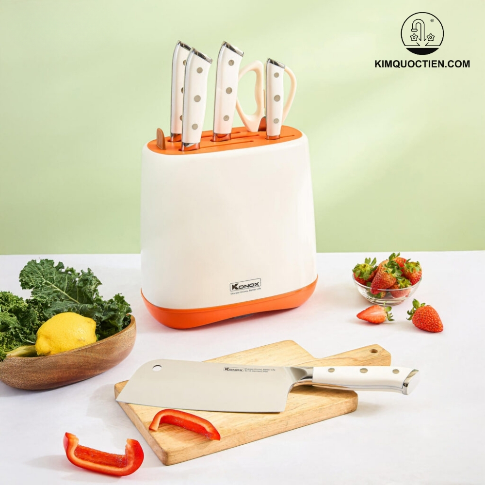 Alternative view of Bộ dao làm bếp 5 món cao cấp Konox Haper Orange