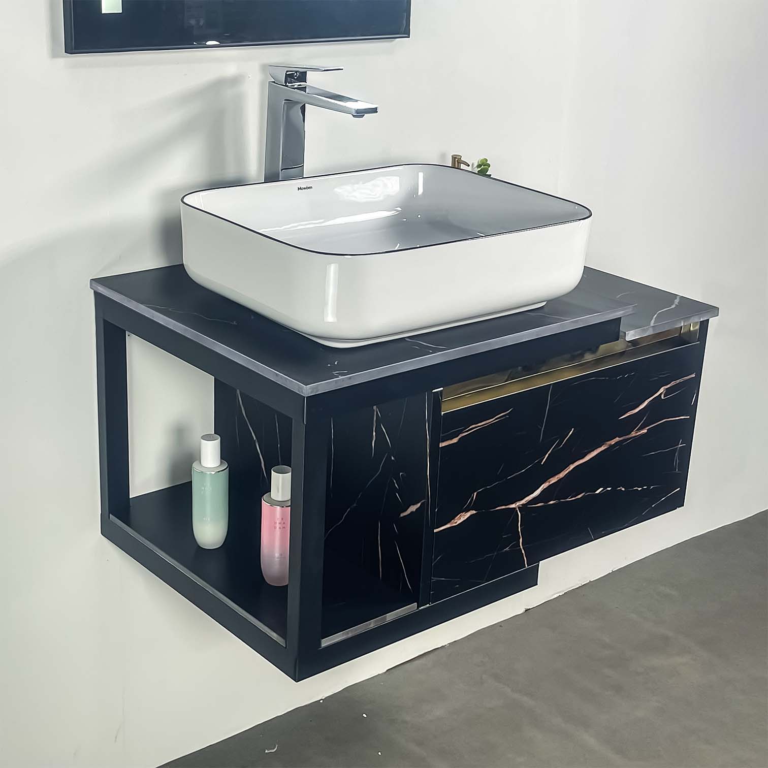 Ảnh công trình thực tế Bộ Tủ Chậu Phòng Tắm MOWOEN MW6801S-80B 800mm