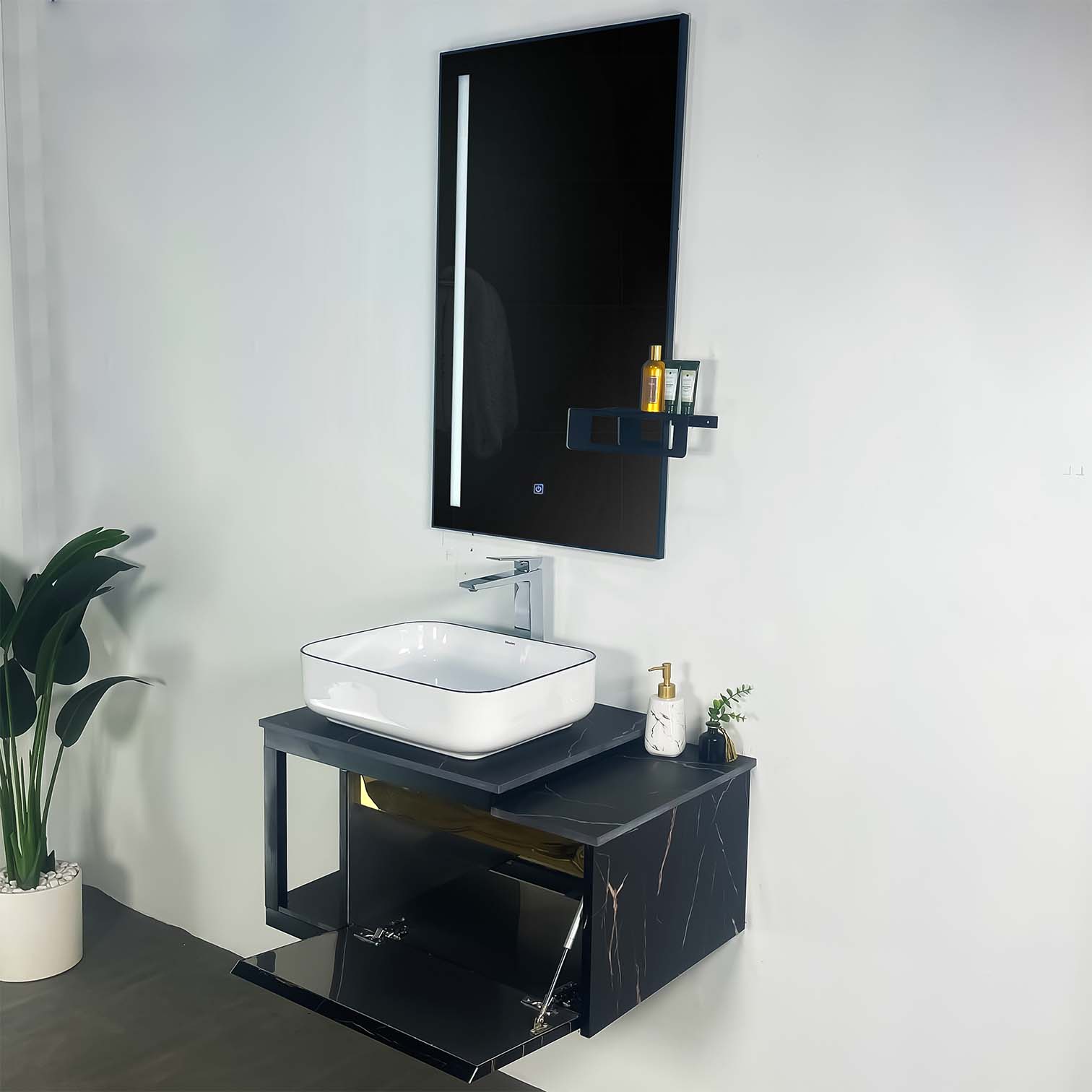 Ảnh công trình thực tế Bộ Tủ Chậu Phòng Tắm MOWOEN MW6801S-80B 800mm