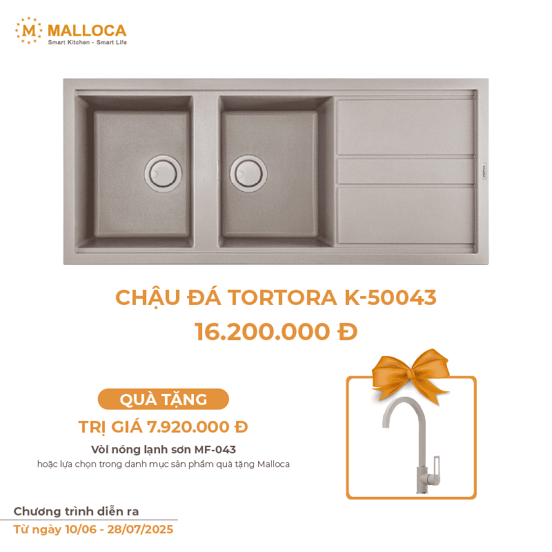 Chậu Rửa Chén Đá MALLOCA TORTORA K-50043 Màu Đất