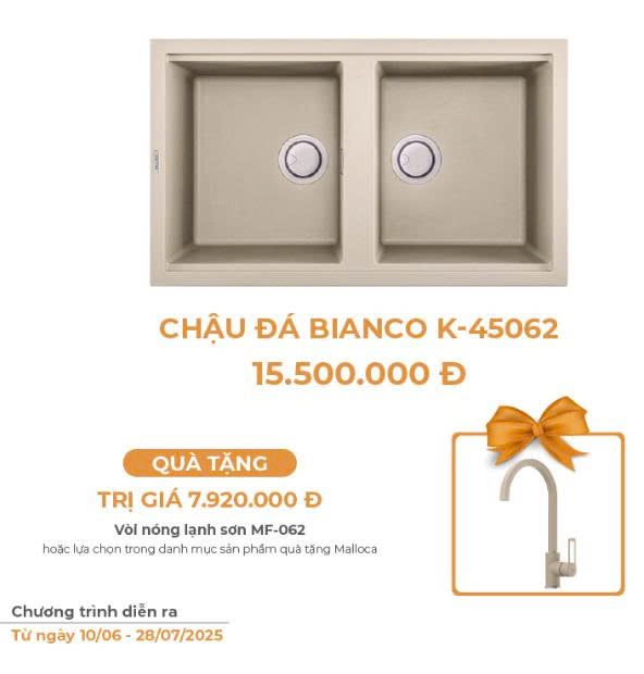 Chậu Rửa Chén Đá MALLOCA BIANCO K-45062 Màu Kem