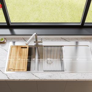 Ảnh công trình thực tế Vòi Rửa Chén KONOX KN1337 Dây Rút