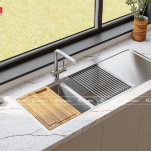 Ảnh công trình thực tế Vòi Rửa Chén KONOX KN1337 Dây Rút