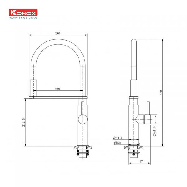 Alternative view of Vòi Rửa Chén KONOX KN1618 Dây Rút
