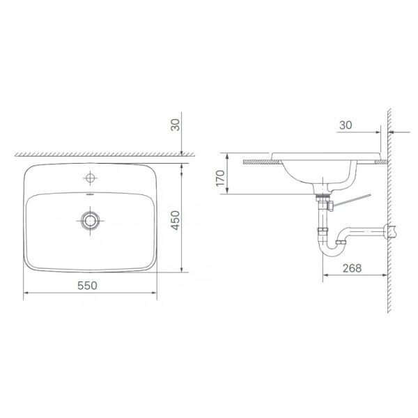 Ảnh công trình thực tế Chậu rửa lavabo đặt bàn INAX L-2398VFC