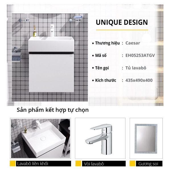 Ảnh công trình thực tế Bộ tủ lavabo Caesar LF5253/EH05253ATGV