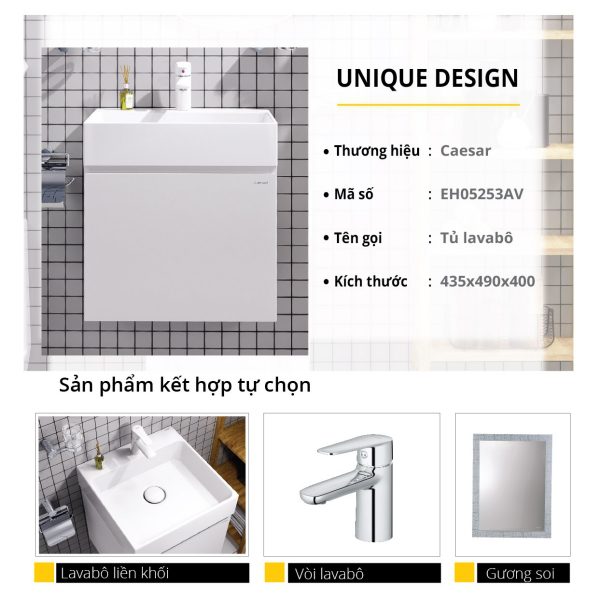 Ảnh công trình thực tế Bộ tủ lavabo Caesar LF5253/EH05253AV