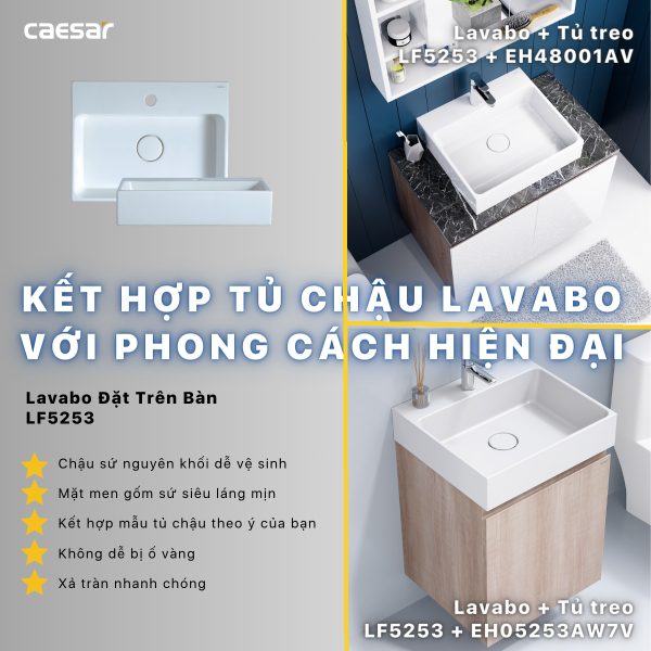 Ảnh công trình thực tế Bộ tủ lavabo Caesar LF5253/EH05253AW7V