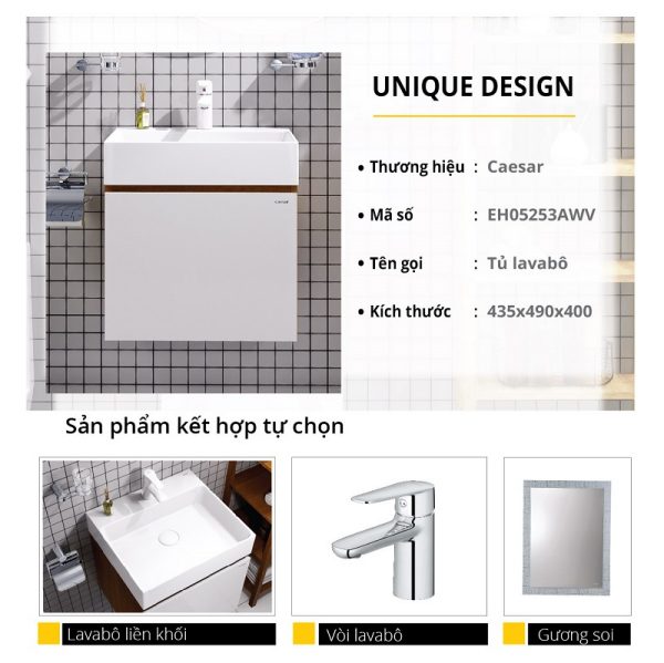 Ảnh công trình thực tế Bộ tủ lavabo Caesar LF5253/EH05253AWV