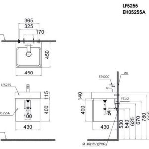 Ảnh công trình thực tế Bộ tủ lavabo Caesar LF5255/EH05255AV