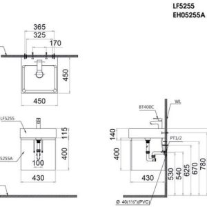 Ảnh công trình thực tế Bộ tủ lavabo Caesar LF5255/EH05255AWV