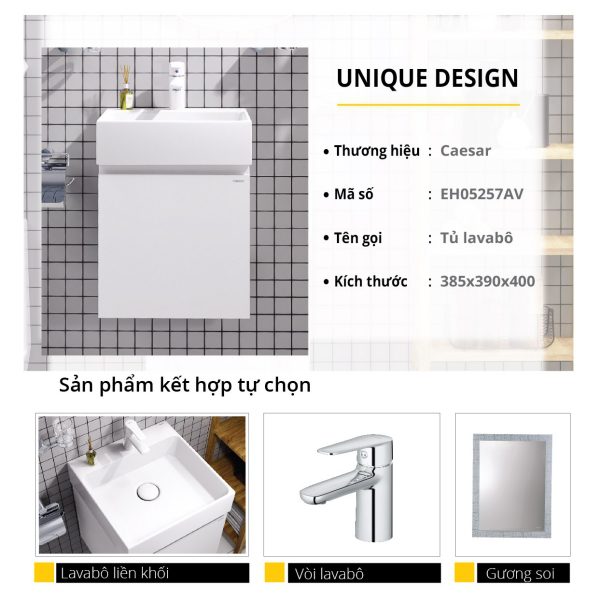 Ảnh công trình thực tế Bộ tủ lavabo Caesar LF5257+EH05257AV