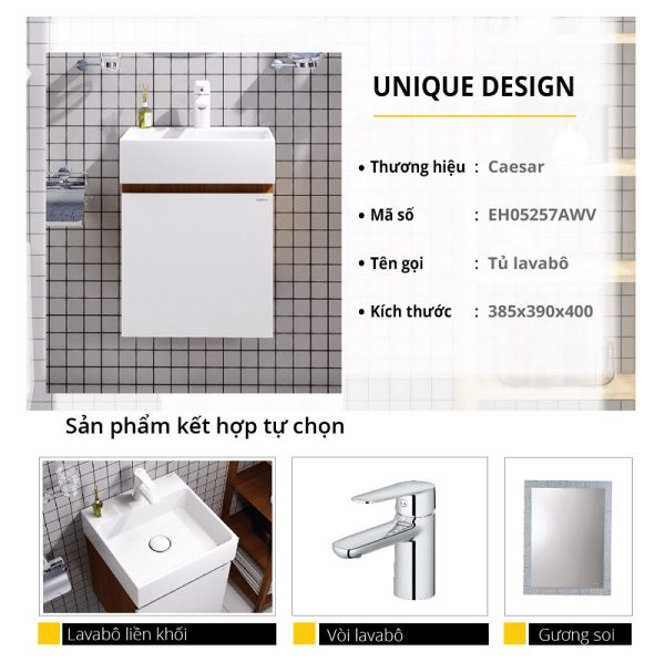 Ảnh công trình thực tế Bộ tủ lavabo Caesar LF5257+EH05257AWV