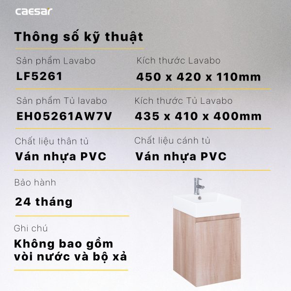 Ảnh công trình thực tế Bộ tủ lavabo Caesar LF5261+EH05261AW7V