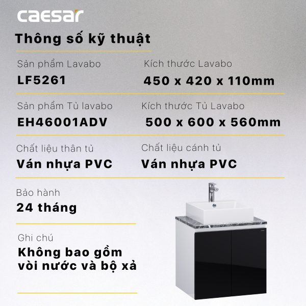 Ảnh công trình thực tế Bộ tủ lavabo Caesar LF5261/EH46001ADV