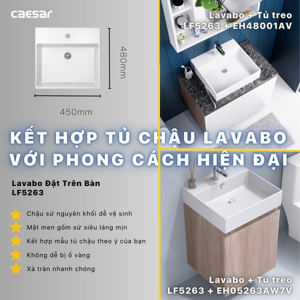 Ảnh công trình thực tế Bộ tủ lavabo Caesar LF5263/EH05263AW7V