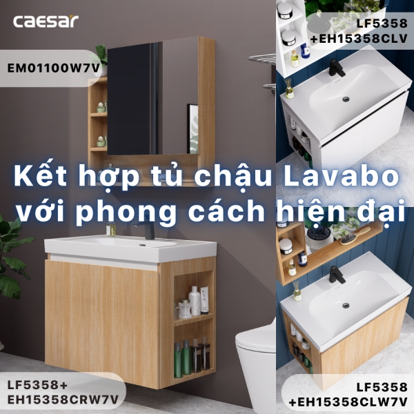 Ảnh công trình thực tế Lavabo Caesar LF5358