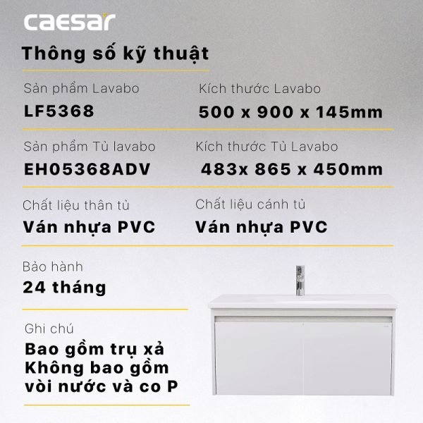 Ảnh công trình thực tế Bộ tủ lavabo Caesar LF5368/EH05368ADV