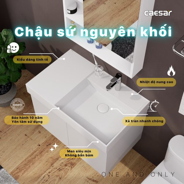 Ảnh công trình thực tế Bộ tủ lavabo Caesar LF5384/EH05382AV