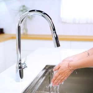 Ảnh công trình thực tế VÒI Rửa Bát DÂY RÚT NÓNG LẠNH MANIA NB305C