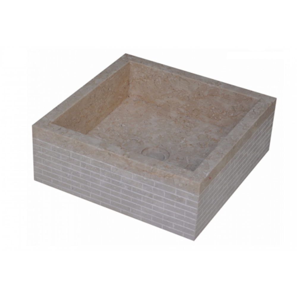 Chậu Rửa Mặt Lavabo Kanly MAR061I Đặt Bàn Đá Marble 400×150 mm