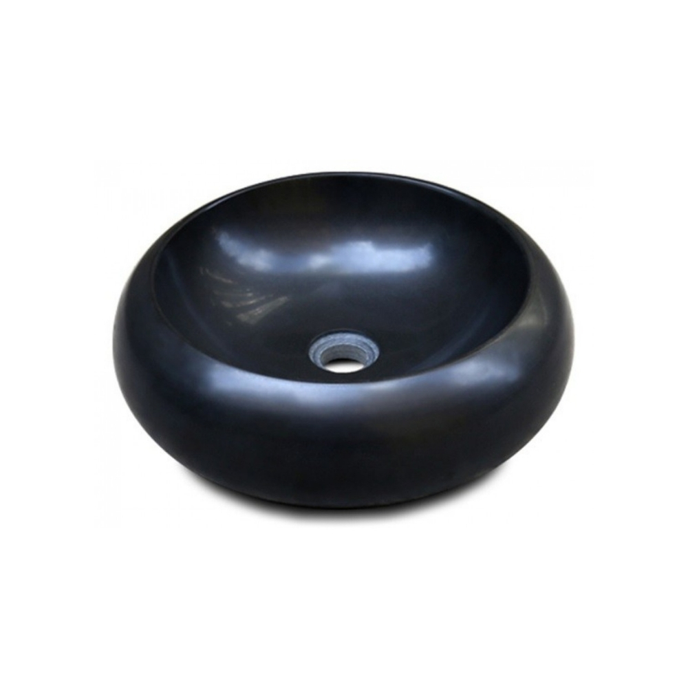 Chậu Rửa Mặt Lavabo Kanly MAR122V Đặt Bàn Đá Tự Nhiên Màu Đen 400×120 mm