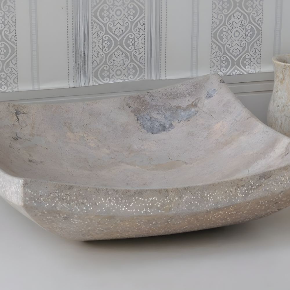 Ảnh công trình thực tế Chậu Rửa Mặt Lavabo Kanly MAR34V Đặt Bàn Đá Tự Nhiên 400×20 mm