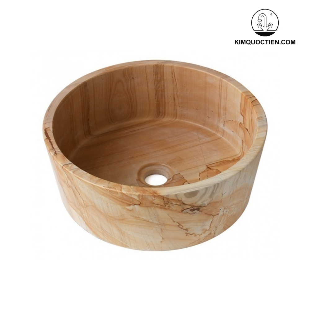 Chậu Rửa Mặt Lavabo Kanly MAR723N Đặt Bàn Đá Marble Tự Nhiên 400x140 mm