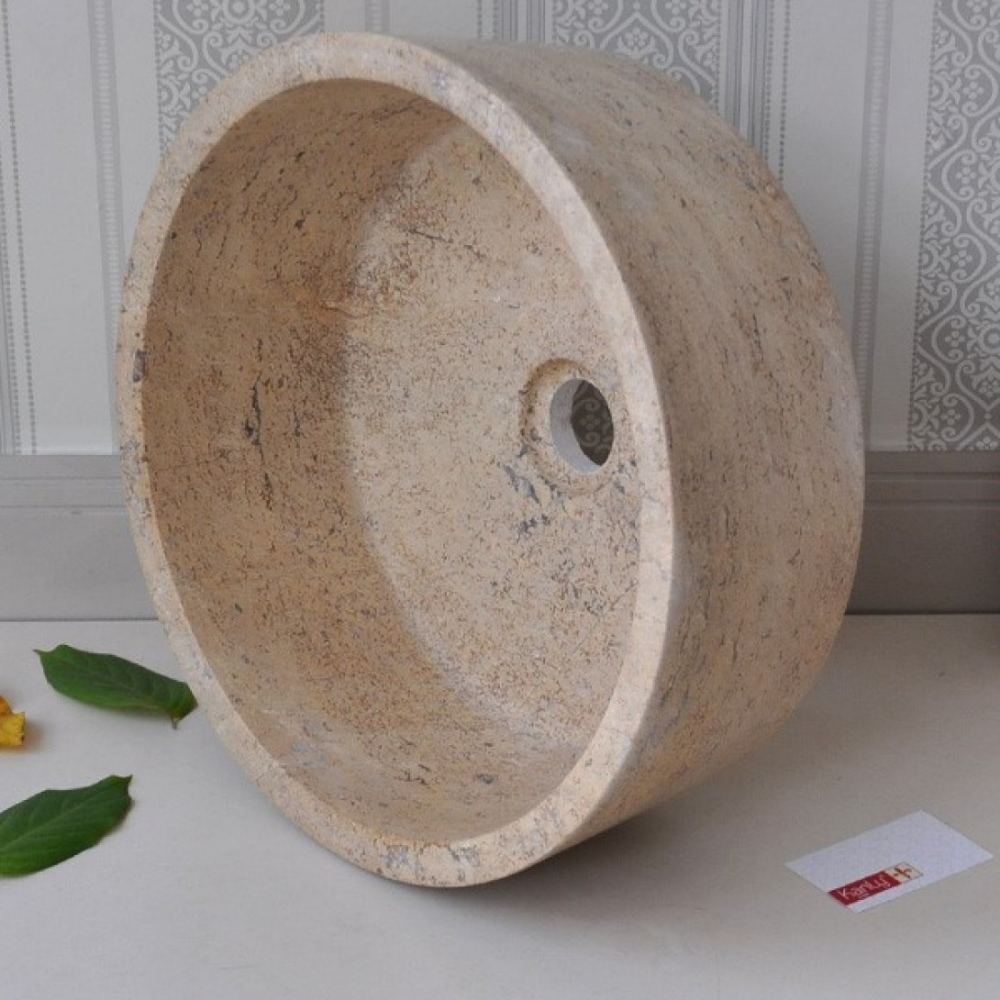 Ảnh công trình thực tế Chậu Rửa Mặt Lavabo Kanly MAR7E4 Đặt Bàn Đá Tự Nhiên 400×150 mm