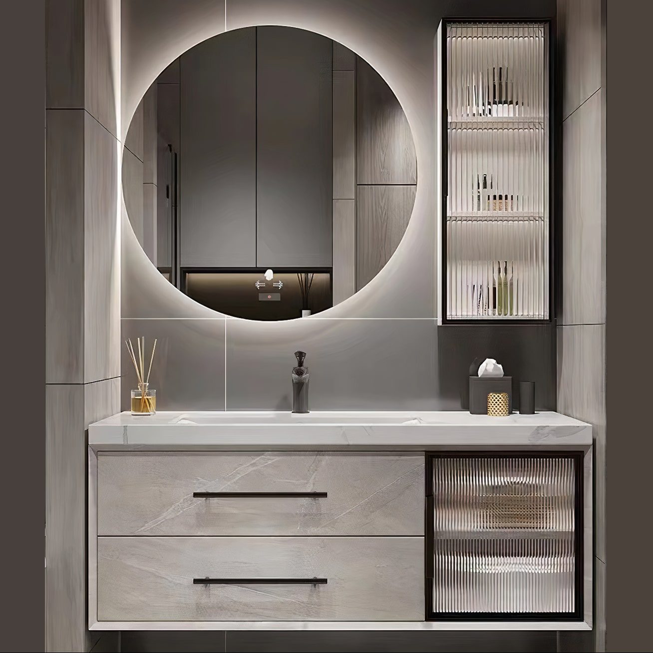 Bộ Tủ Chậu Phòng Tắm MOWOEN MW6655C-80 800mm