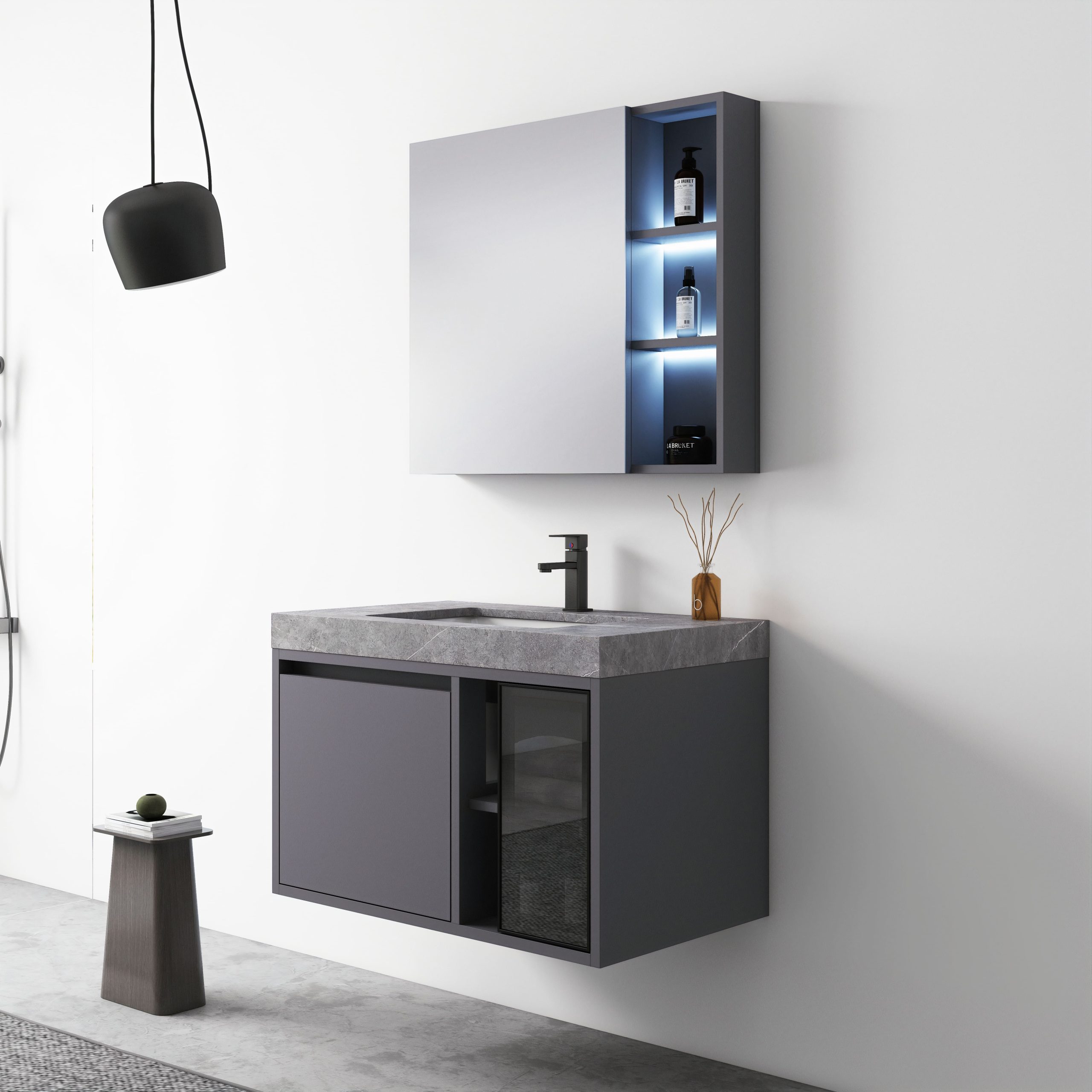 Alternative view of Bộ Tủ Chậu Phòng Tắm MOWOEN MW6803S-80 800mm