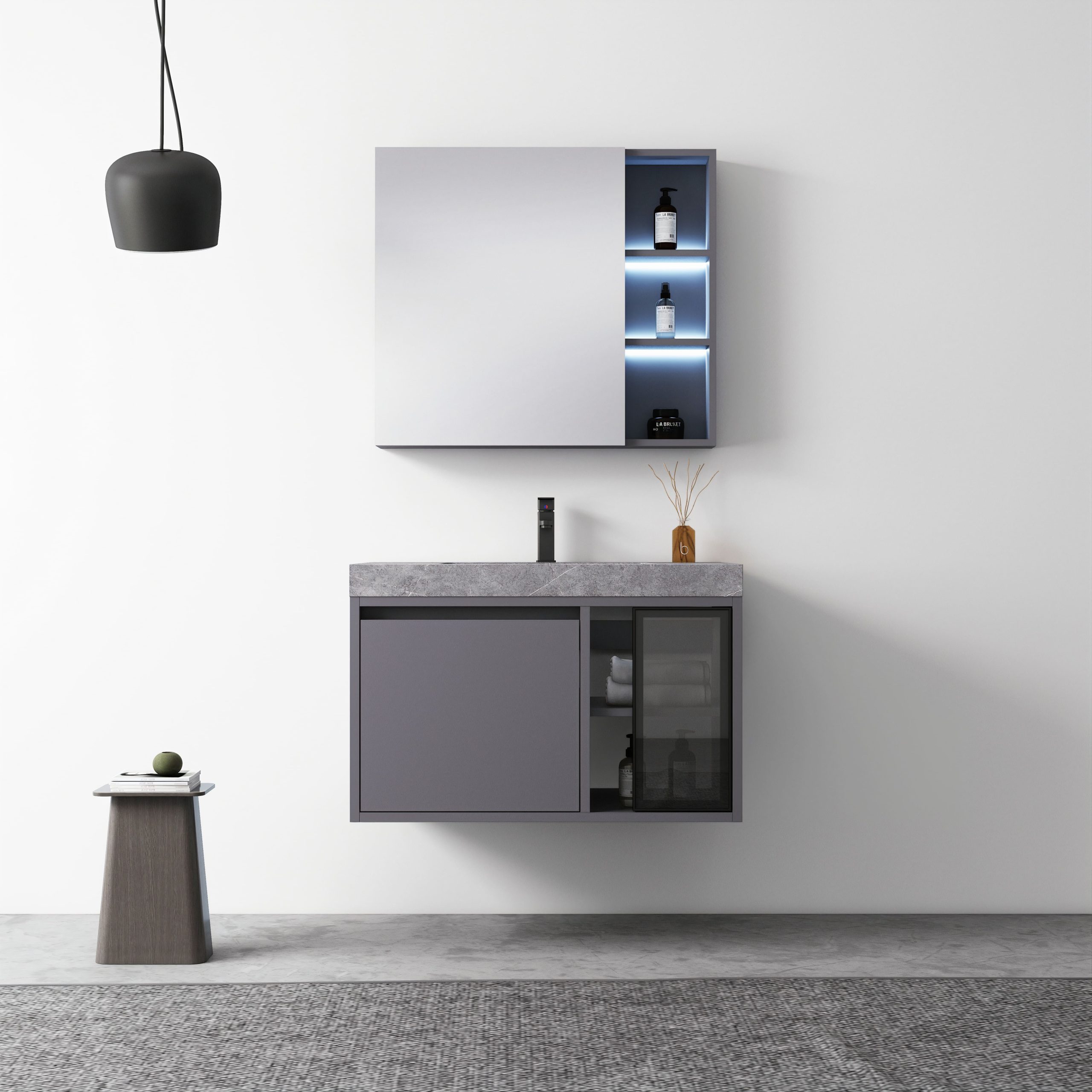 Bộ Tủ Chậu Phòng Tắm MOWOEN MW6803S-80 800mm