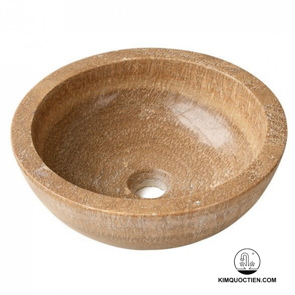 Chậu Rửa Mặt Lavabo Kanly ONY19I Đặt Bàn Đá Marble Tự Nhiên 400×150 mm