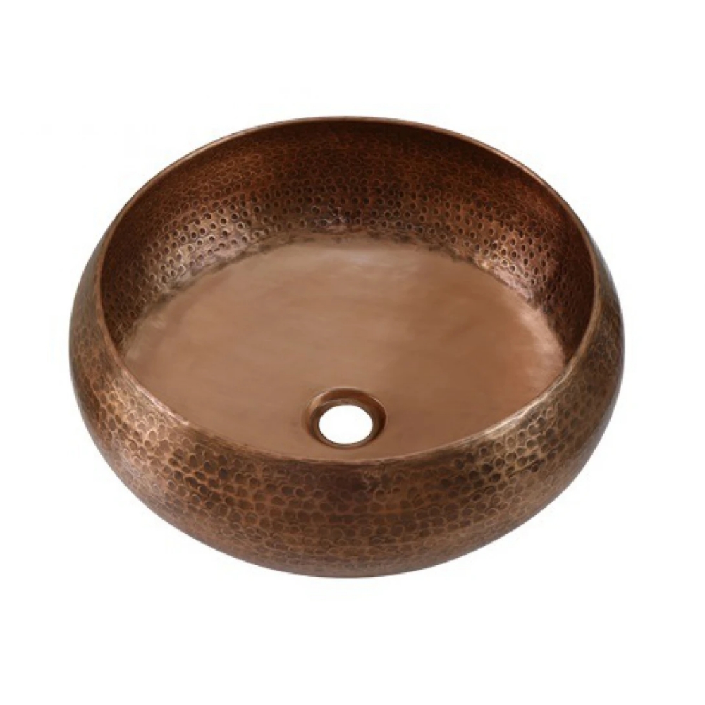 Chậu lavabo Kanly RSC121V đặt bàn đồng thau kiểu cổ tròn 420×160 mm