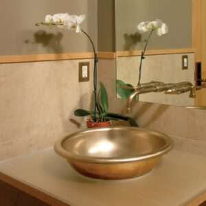 Ảnh công trình thực tế Chậu lavabo đặt bàn Kanly bằng đồng RSC319