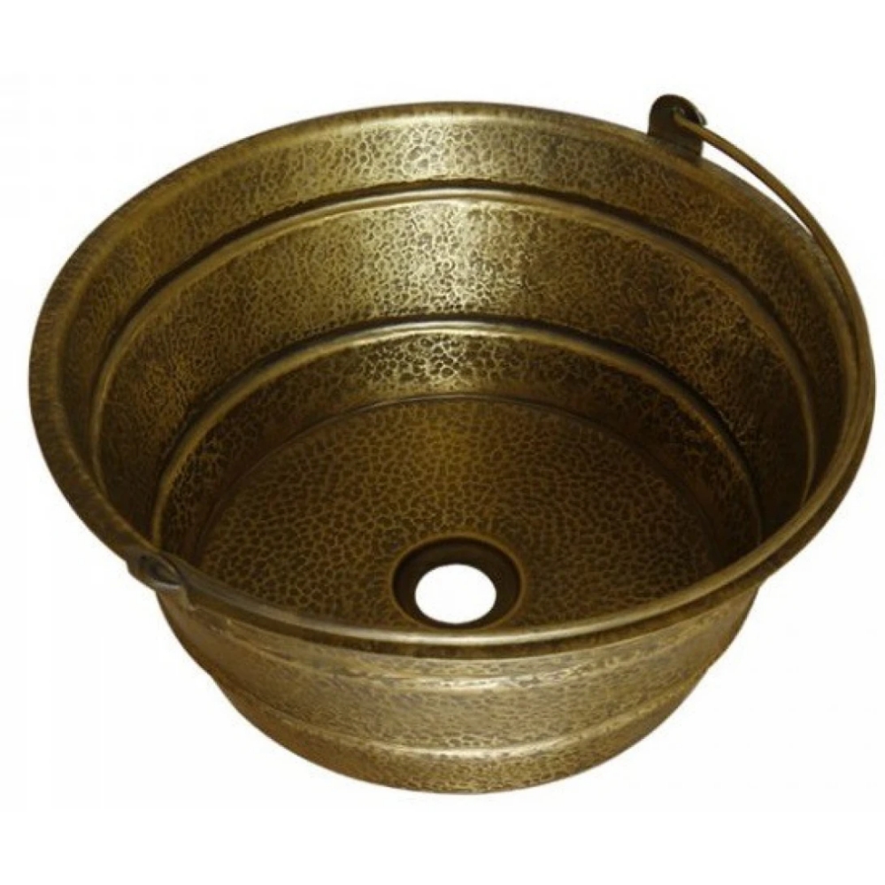 Chậu lavabo Kanly RSC411V đặt bàn đồng thau có quai xách 380×160 mm