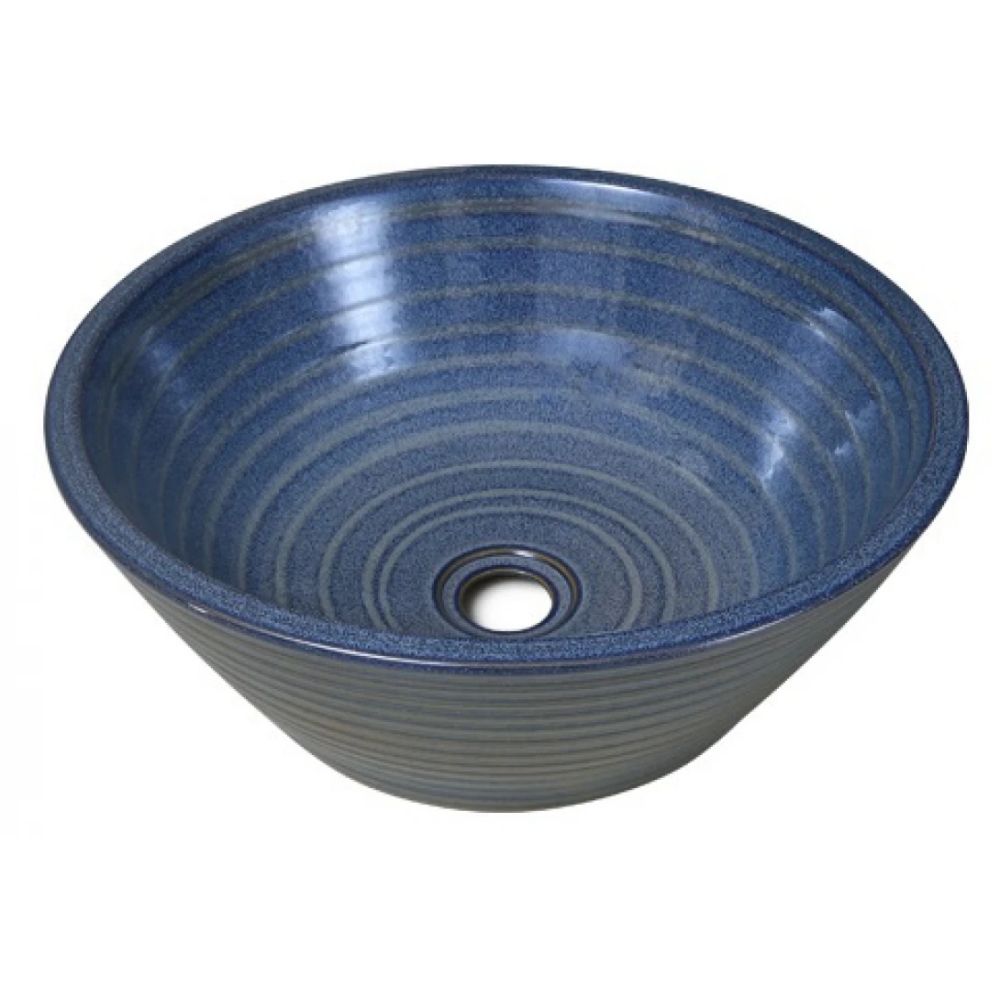 Chậu rửa mặt lavabo Kanly xanh SU018 đặt bàn sứ mỹ thuật 400×150 mm