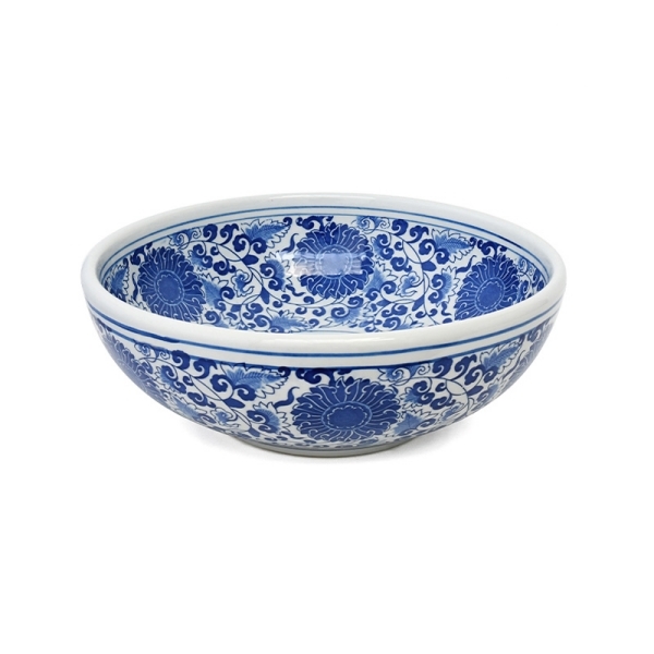 Chậu lavabo sứ hoa văn mỹ thuật SU121