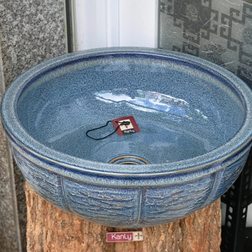 Ảnh công trình thực tế Chậu rửa mặt lavabo Kanly SU124 đặt bàn