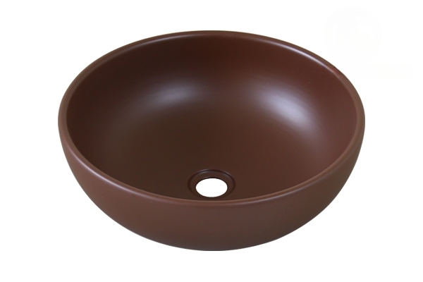 Chậu Lavabo Kanly SU511 Đặt Bàn Sứ Tròn Màu Nâu