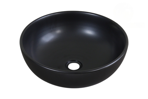 Chậu Lavabo Kanly SU512 Đặt Bàn Sứ Tròn Màu Đen