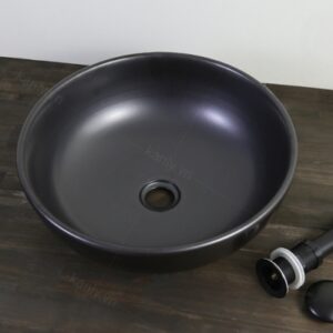 Ảnh công trình thực tế Chậu Lavabo Kanly SU512 Đặt Bàn Sứ Tròn Màu Đen