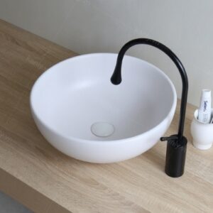 Ảnh công trình thực tế Chậu Lavabo Kanly SU513 Đặt Bàn Sứ Tròn Màu Trắng