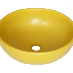 Chậu Lavabo Kanly SU514 Đặt Bàn Sứ Tròn Màu Vàng