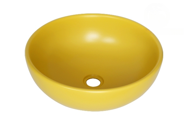 Chậu Lavabo Kanly SU514 Đặt Bàn Sứ Tròn Màu Vàng