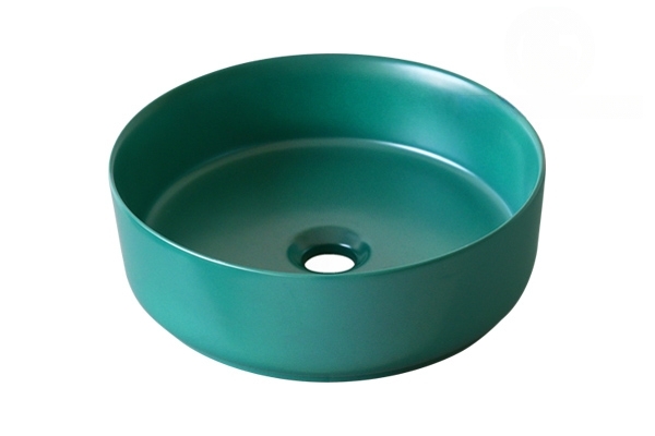 Chậu Lavabo Kanly SU529 Đặt Bàn Sứ Tròn Màu Xanh