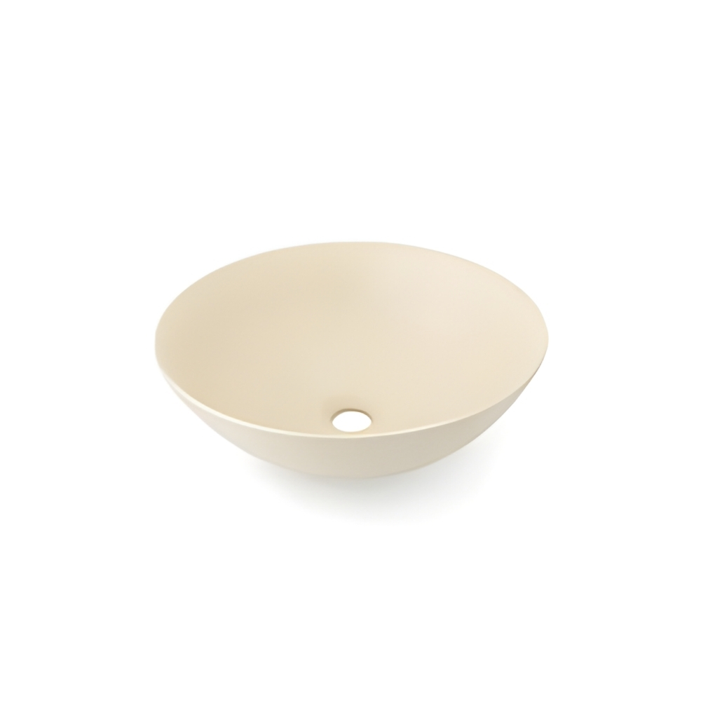 Chậu Lavabo Kanly SU531L Đặt Bàn Sứ Tròn Màu Be 400×140 mm