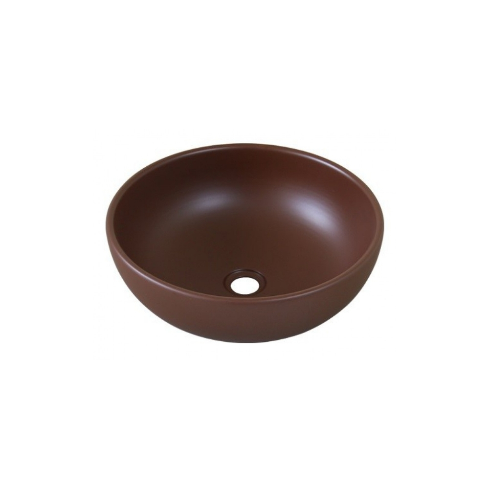 Chậu Lavabo Kanly SU541 Đặt Bàn Sứ Tròn Màu Nâu 400×140 mm