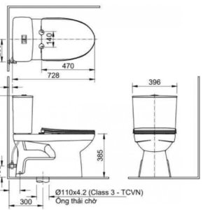 Ảnh công trình thực tế Bồn Cầu INAX C-514A/CW-S15VN 2 Khối Nắp Rửa Cơ